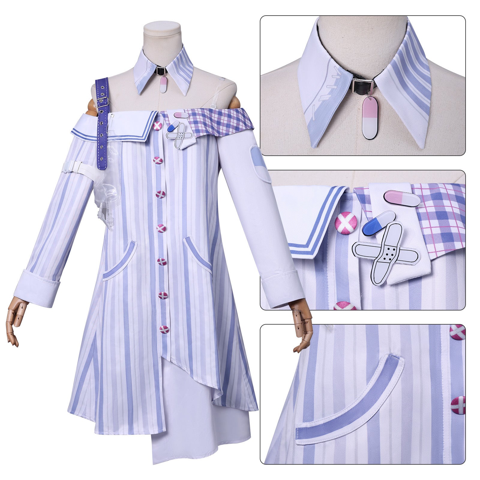 Infinity Warmth Cosplay Costume: Quirky Lolita Maid Nurse Uniform - Coscosmos