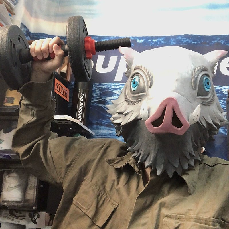 Inosuke Hashibira Boar Mask from Demon Slayer Cosplay Prop - Coscosmos