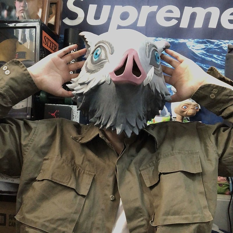 Inosuke Hashibira Boar Mask from Demon Slayer Cosplay Prop - Coscosmos