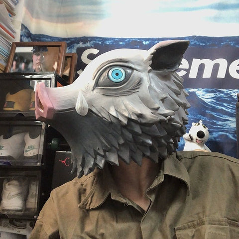 Inosuke Hashibira Boar Mask from Demon Slayer Cosplay Prop - Coscosmos