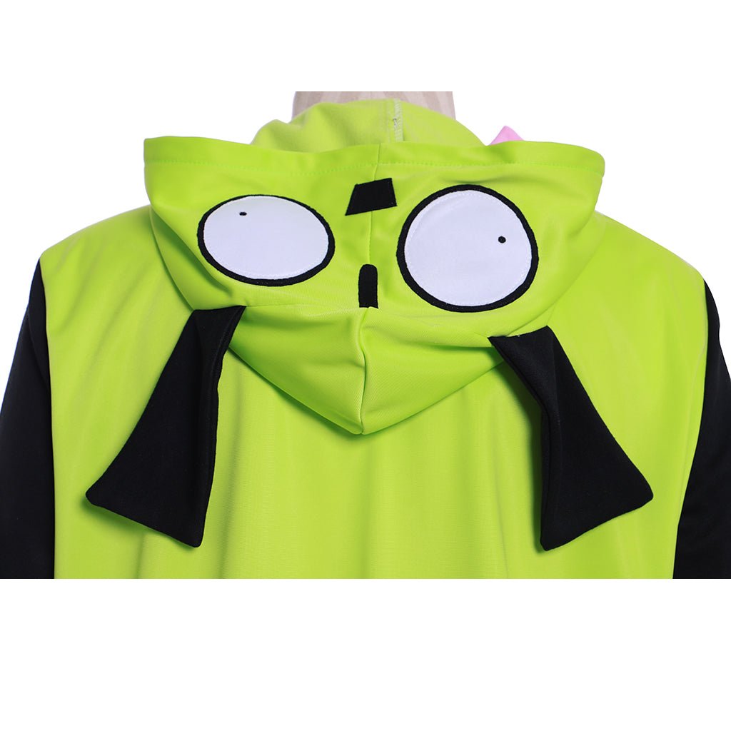 Invader Zim Gir Hoodie Casual Hooded Zip - Up Jacket Sweatshirt for Adult Men | Cosplay Costume Top - Coscosmos