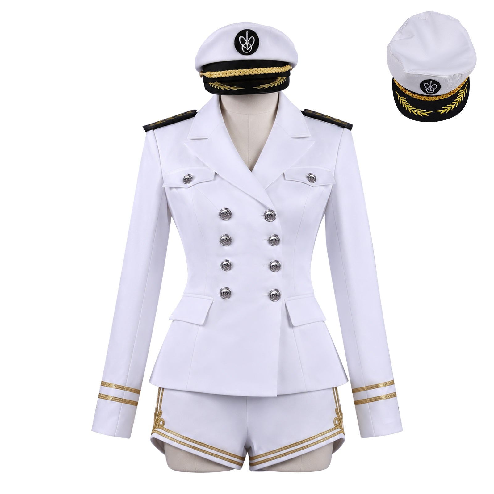 IVE Jang Wonyoung White Navy Sailor Uniform Cosplay Costume - Coscosmos