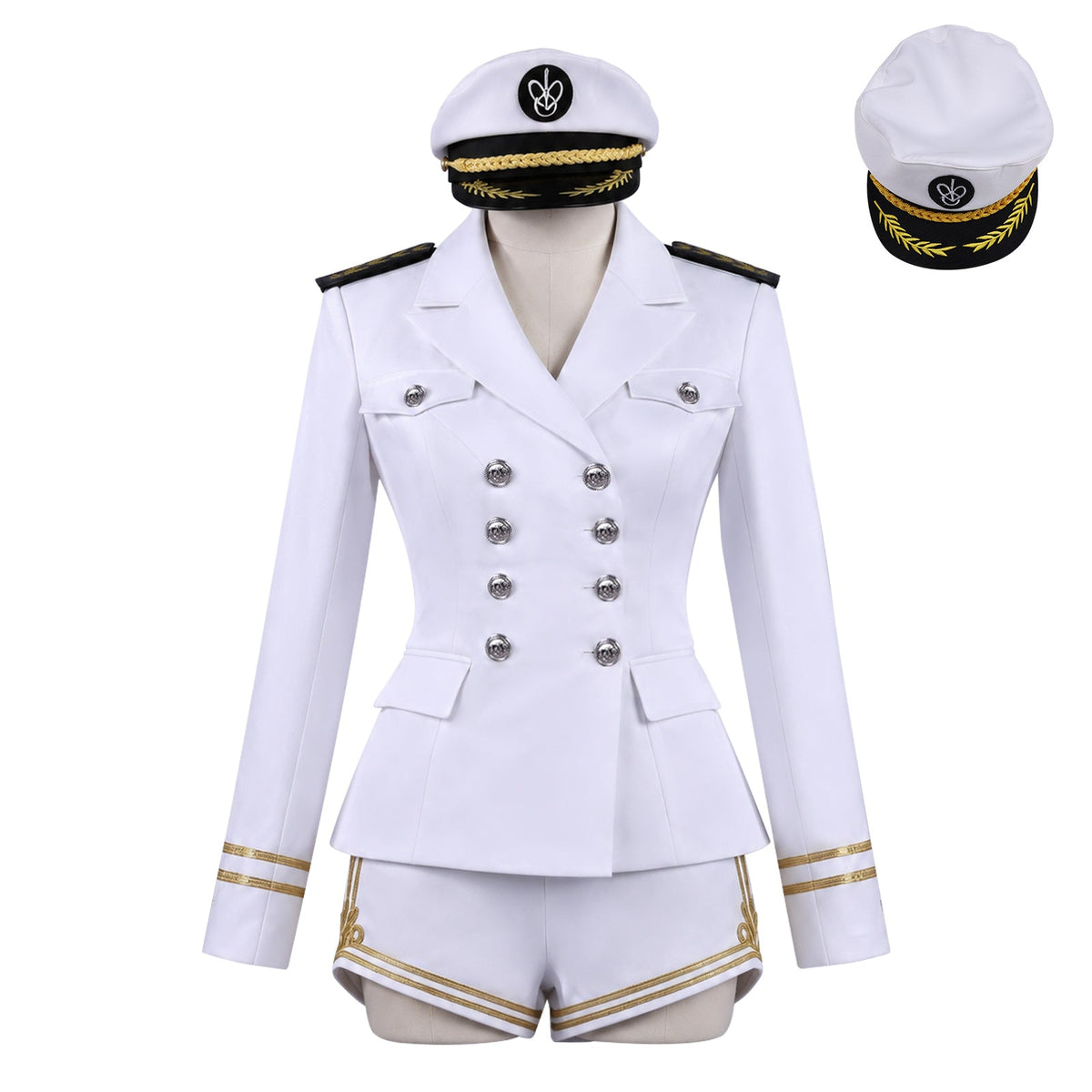 IVE Jang Wonyoung White Navy Sailor Uniform Cosplay Costume - Coscosmos