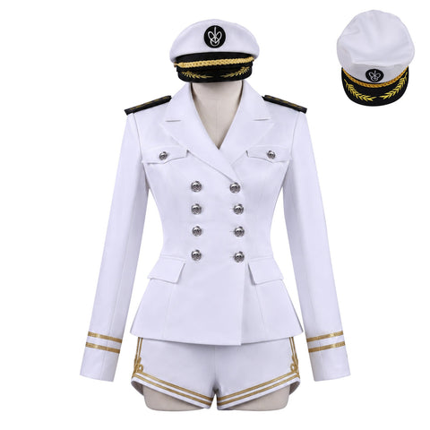 IVE Jang Wonyoung White Navy Sailor Uniform Cosplay Costume - Coscosmos