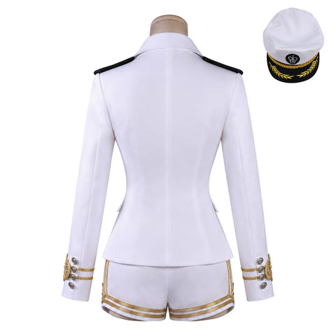 IVE Jang Wonyoung White Navy Sailor Uniform Cosplay Costume - Coscosmos