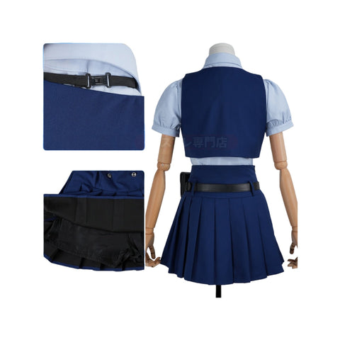 Judy Hopps 8 - Piece Cosplay Costume Set with Shirt Vest and Skirt - Coscosmos
