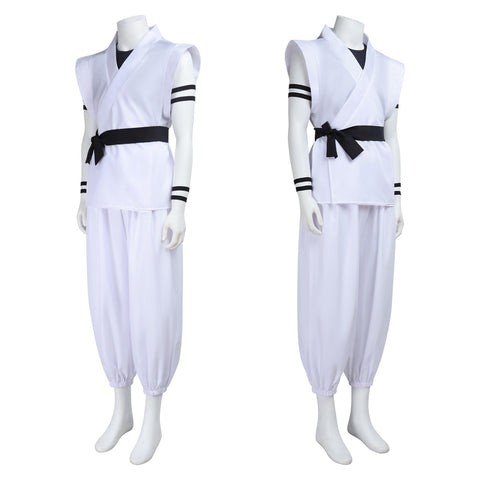 Jujutsu Kaisen Ryomen Sukuna White Kung Fu Suit Cosplay Costume Full Set - Coscosmos