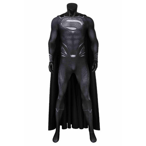 Justice League Man of Steel Superman Clark Kent Black Cosplay Costume for Kids & Adults - Coscosmos