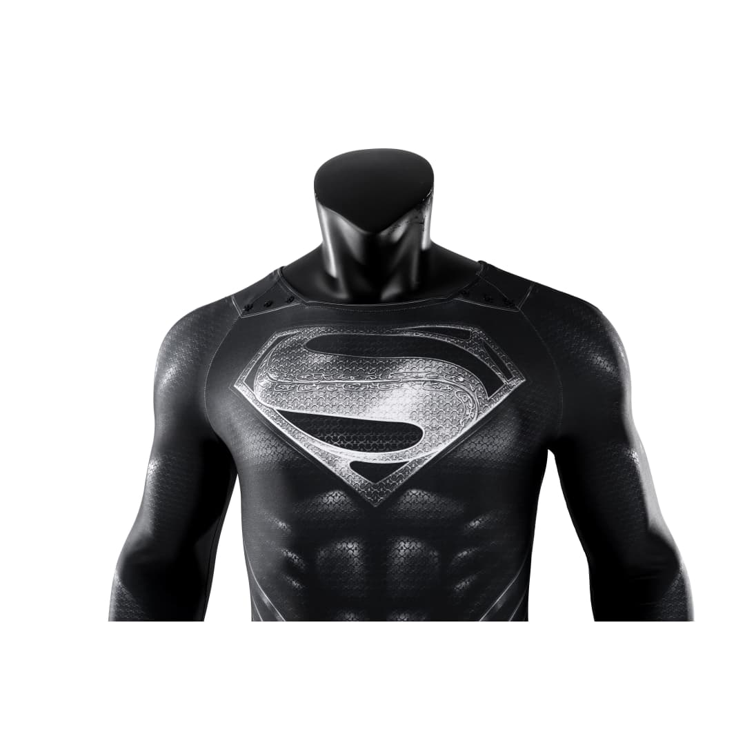 Justice League Superman Black Suit Full Set Cosplay Costume - Coscosmos