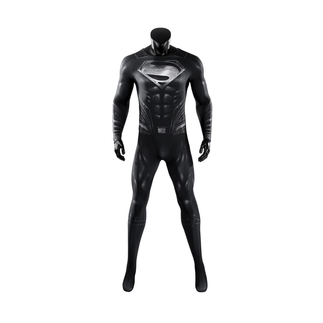 Justice League Superman Black Suit Full Set Cosplay Costume - Coscosmos