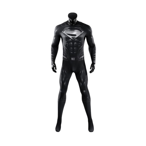 Justice League Superman Black Suit Full Set Cosplay Costume - Coscosmos