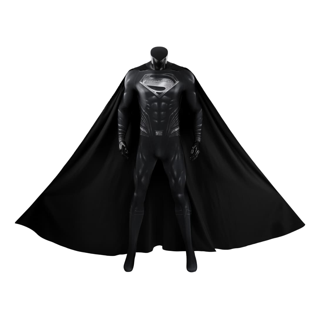 Justice League Superman Black Suit Full Set Cosplay Costume - Coscosmos