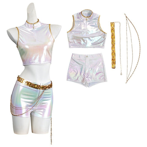 K - Pop Demon Hunter Squad Lumi Adult , Kids Cosplay Costume Adult Kids for Stage Performance - Coscosmos