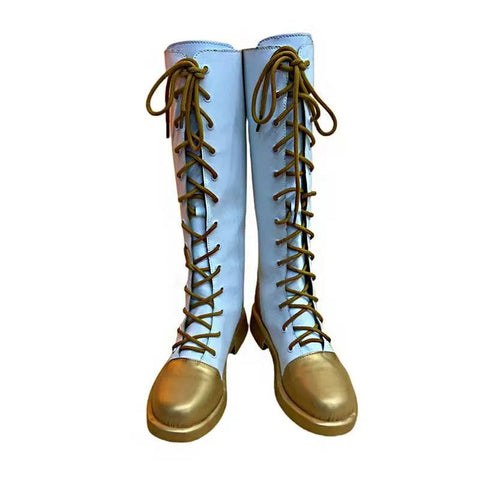 Kanao Tsuyuri Cosplay Shoes White Boots Kimetsu no Yaiba Outfit - Coscosmos