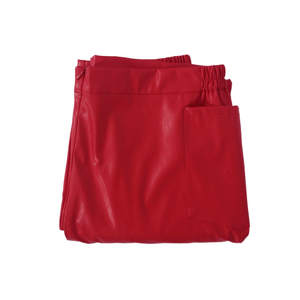 Kaneda Shotaro Akira Cosplay Costume - Red Capsule Embroidered Leather Men’s Biker Jacket - Coscosmos