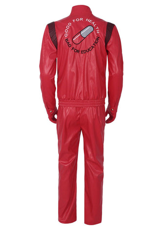 Kaneda Shotaro Akira Cosplay Costume - Red Capsule Embroidered Leather Men’s Biker Jacket - Coscosmos