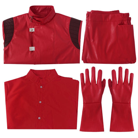 Kaneda Shotaro Akira Cosplay Costume - Red Capsule Embroidered Leather Men’s Biker Jacket - Coscosmos