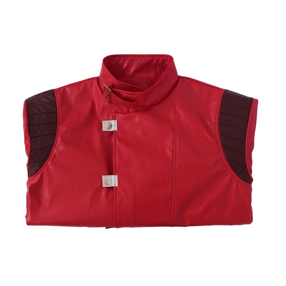 Kaneda Shotaro Akira Cosplay Costume - Red Capsule Embroidered Leather Men’s Biker Jacket - Coscosmos