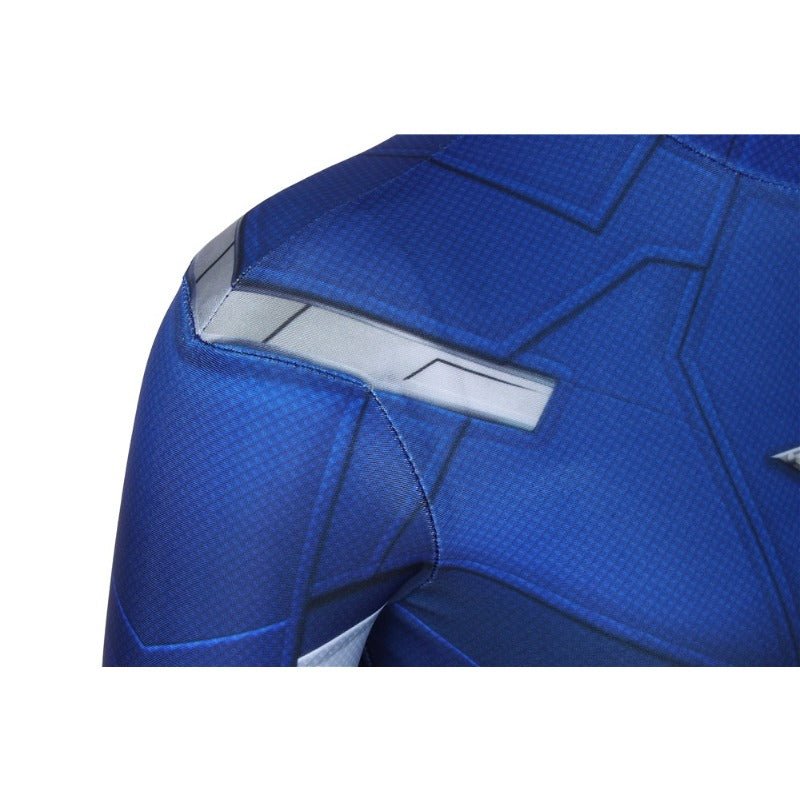 Kids Captain America Cosplay Costume Classic Blue Spandex Suit for Children SKD19028 - Coscosmos