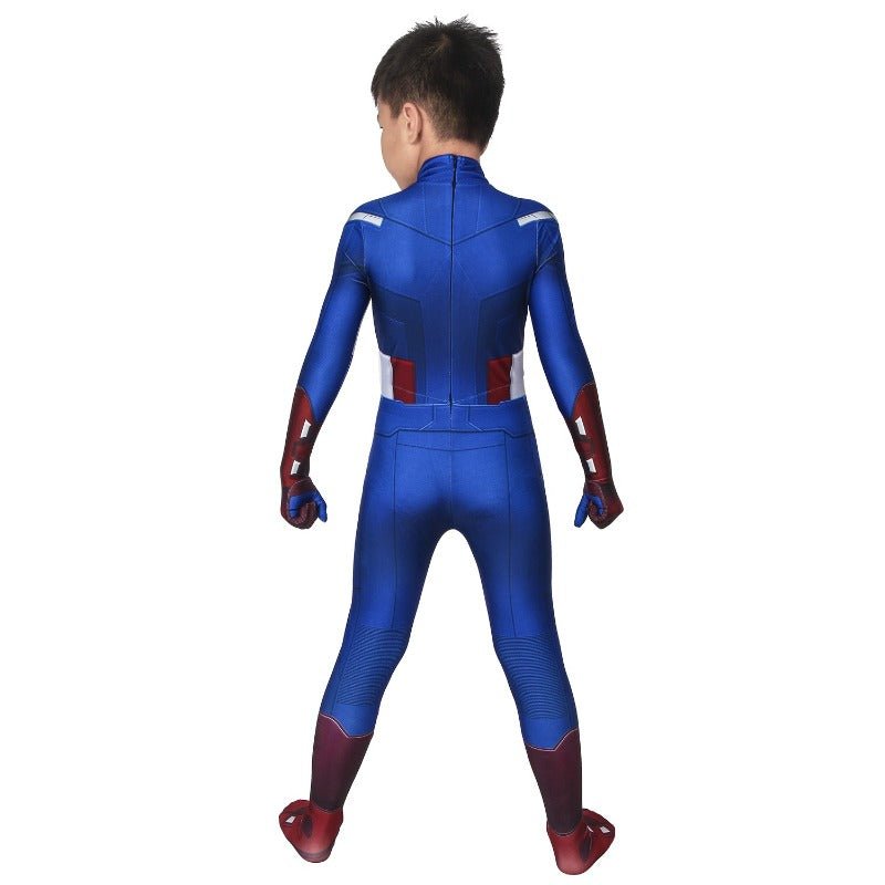 Kids Captain America Cosplay Costume Classic Blue Spandex Suit for Children SKD19028 - Coscosmos