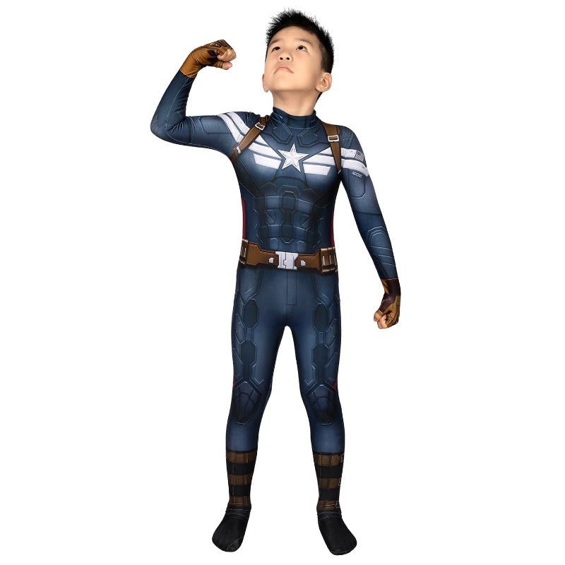 Kids Captain America Suits Winter Soldier Edition 3D Printed Cosplay Costume For Halloween - Coscosmos