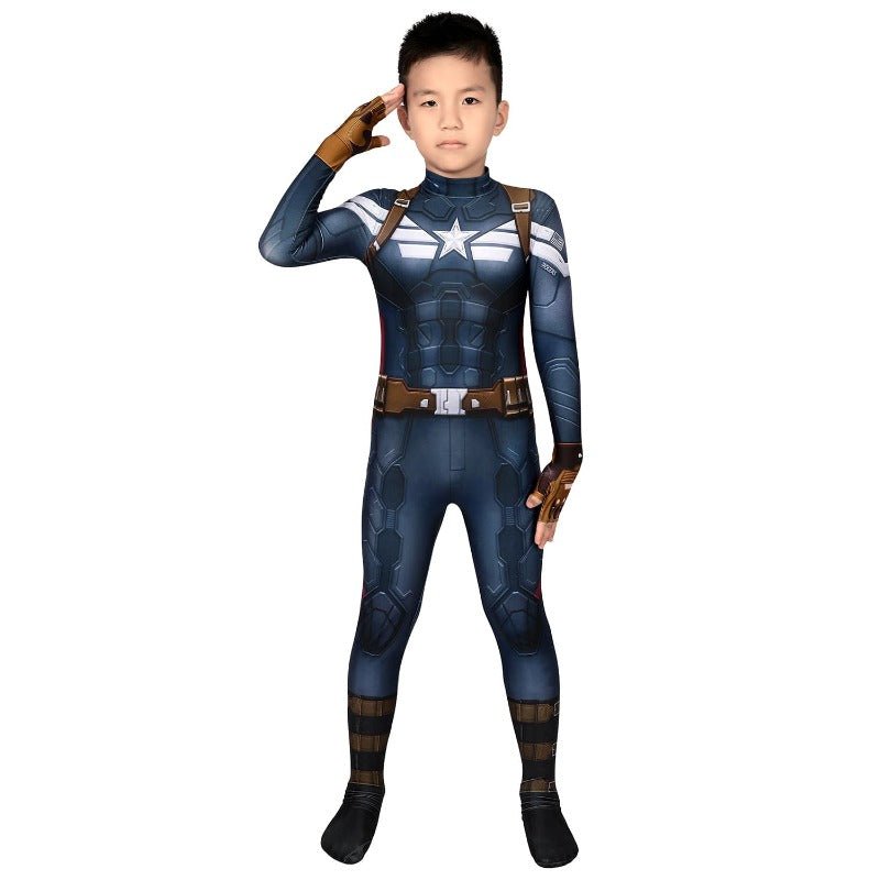 Kids Captain America Suits Winter Soldier Edition 3D Printed Cosplay Costume For Halloween - Coscosmos