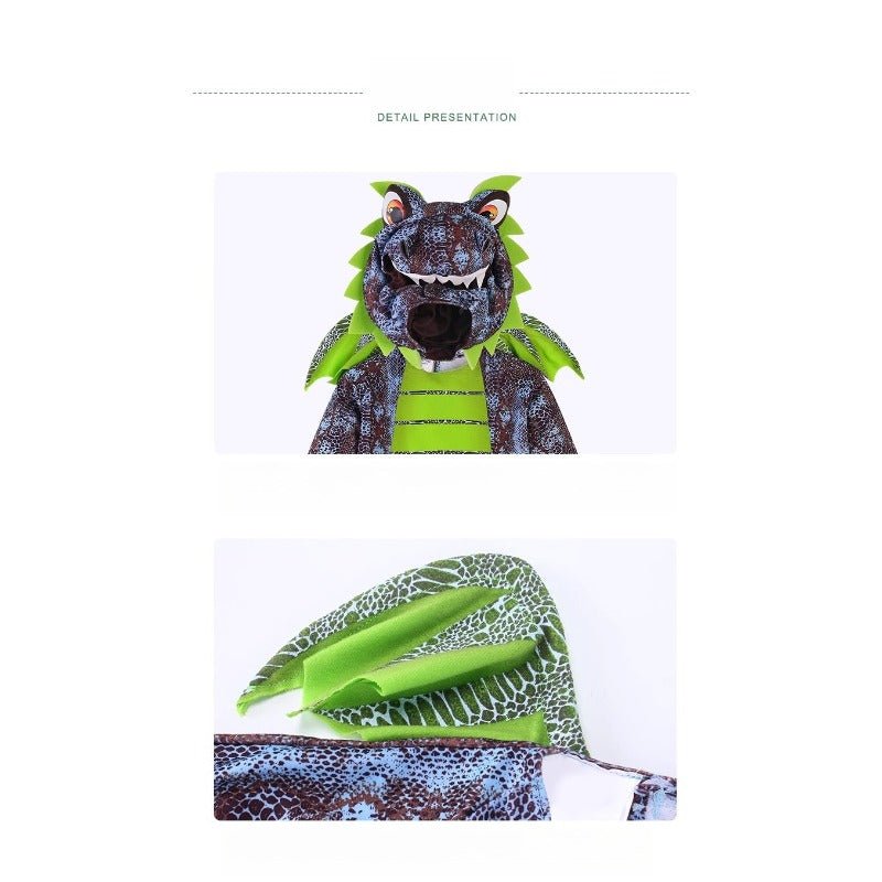Kids Dinosaur Costume for Halloween, Boys and Girls Cartoon Cosplay Animal Jumpsuit - Coscosmos