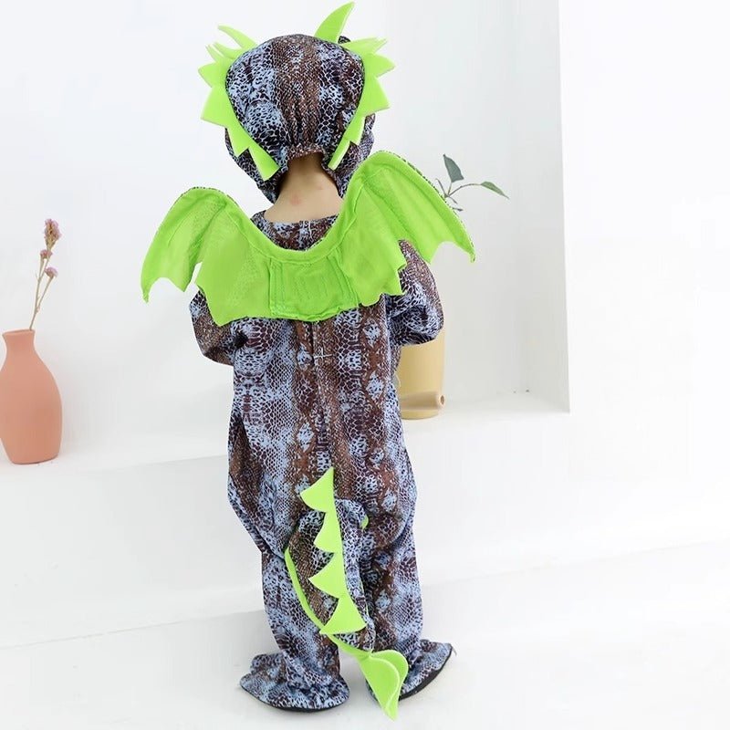 Kids Dinosaur Costume for Halloween, Boys and Girls Cartoon Cosplay Animal Jumpsuit - Coscosmos