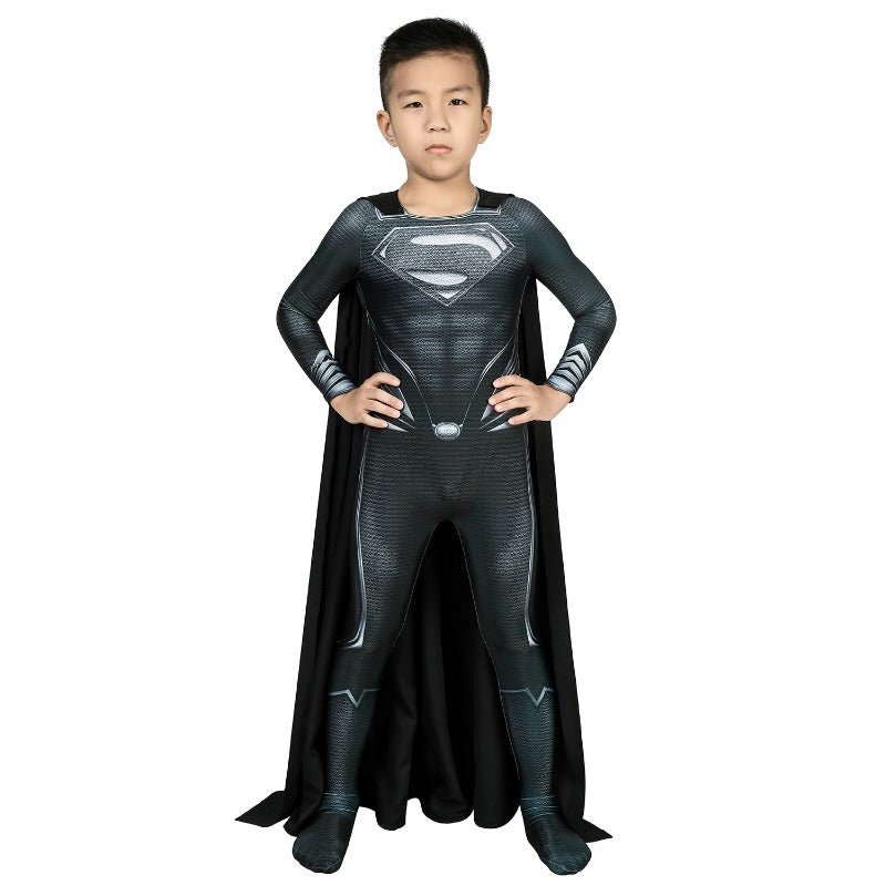 Kids Super Hero Clark's Black Suit Cosplay Costume for Children - Coscosmos