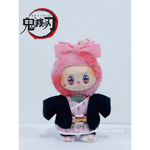 Labubu Doll Outfit: Demon Slayer Nezuko Kimono Set for 1/3 Generation - Coscosmos