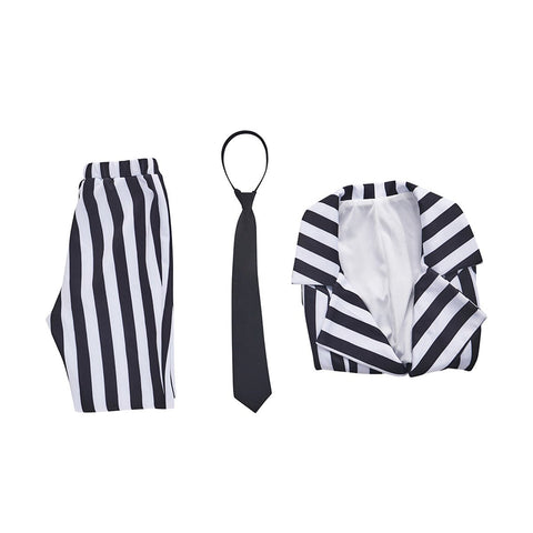 Ladies' Striped Suit with Tie Cosplay Costume – Perfect for Anime & Formal Events - Coscosmos