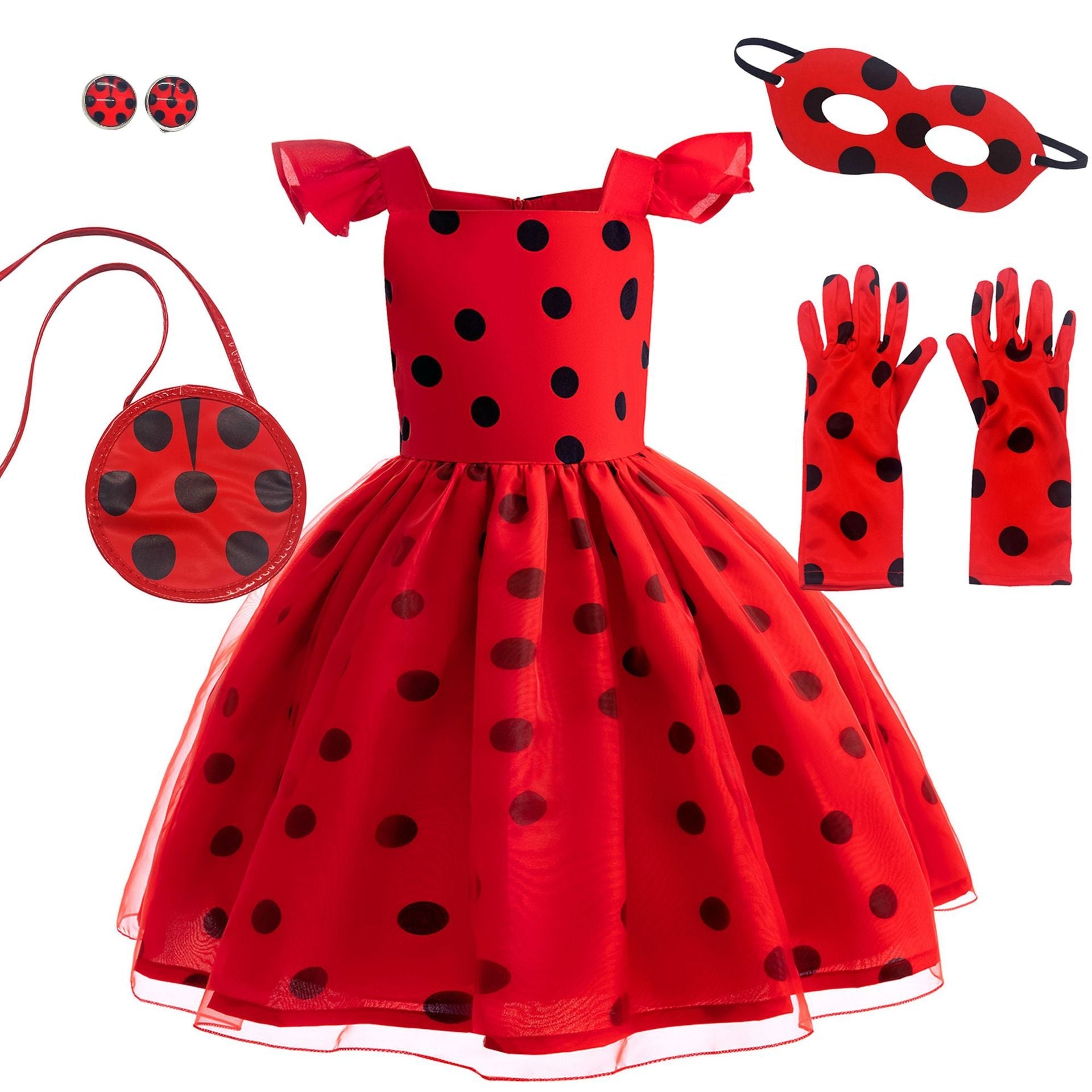 Ladybug Costume for Kids - French Ladybug Cosplay Dress for Role Play - Coscosmos