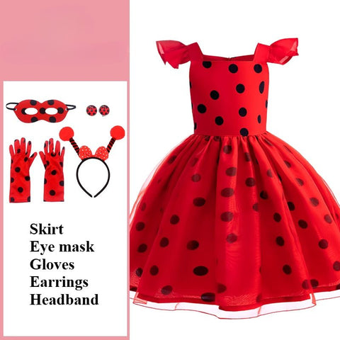 Ladybug Costume for Kids - French Ladybug Cosplay Dress for Role Play - Coscosmos