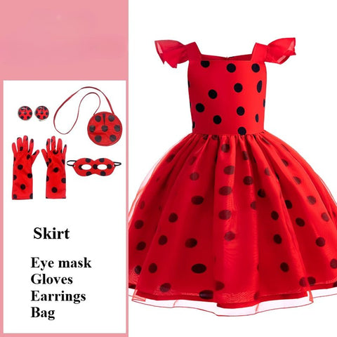 Ladybug Costume for Kids - French Ladybug Cosplay Dress for Role Play - Coscosmos