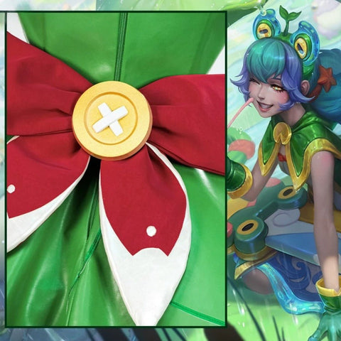 League of Legends Gwen Frog Raincoat Cosplay Costume - Coscosmos