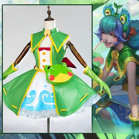 League of Legends Gwen Frog Raincoat Cosplay Costume - Coscosmos