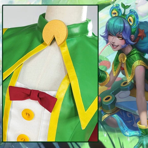 League of Legends Gwen Frog Raincoat Cosplay Costume - Coscosmos