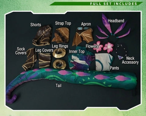 League of Legends Neeko Cosplay Costume - The Curious Chameleon Full Set Dress Outfit - Coscosmos