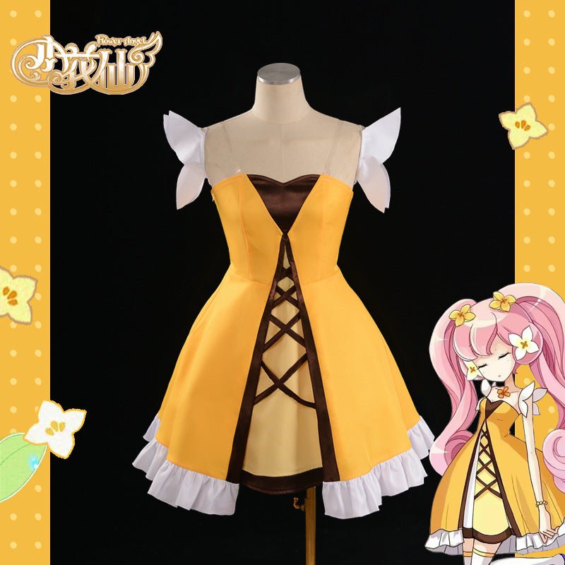 Little Flower Fairy Shanmeng Cosplay Costume, Winter Daphne Flower King Elf Full Outfit - Coscosmos