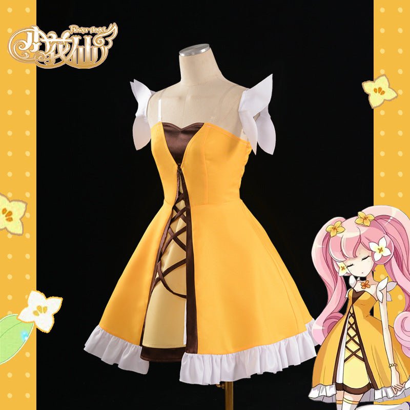 Little Flower Fairy Shanmeng Cosplay Costume, Winter Daphne Flower King Elf Full Outfit - Coscosmos