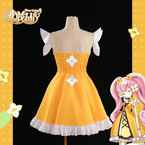 Little Flower Fairy Shanmeng Cosplay Costume, Winter Daphne Flower King Elf Full Outfit - Coscosmos