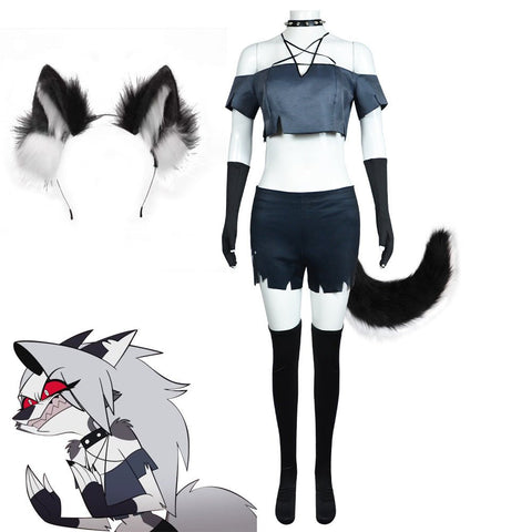 Loona Cosplay Costume | Hazbin Hotel & Helluva Boss Halloween Outfit, Anime Demon Character Full Set Performance Dress for Party Cosplay - Coscosmos