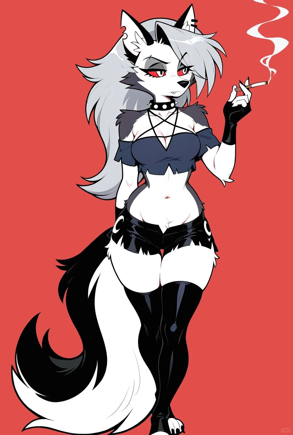 Loona Cosplay Costume | Hazbin Hotel & Helluva Boss Halloween Outfit, Anime Demon Character Full Set Performance Dress for Party Cosplay - Coscosmos