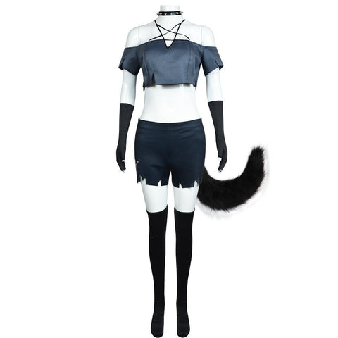 Loona Cosplay Costume | Hazbin Hotel & Helluva Boss Halloween Outfit, Anime Demon Character Full Set Performance Dress for Party Cosplay - Coscosmos