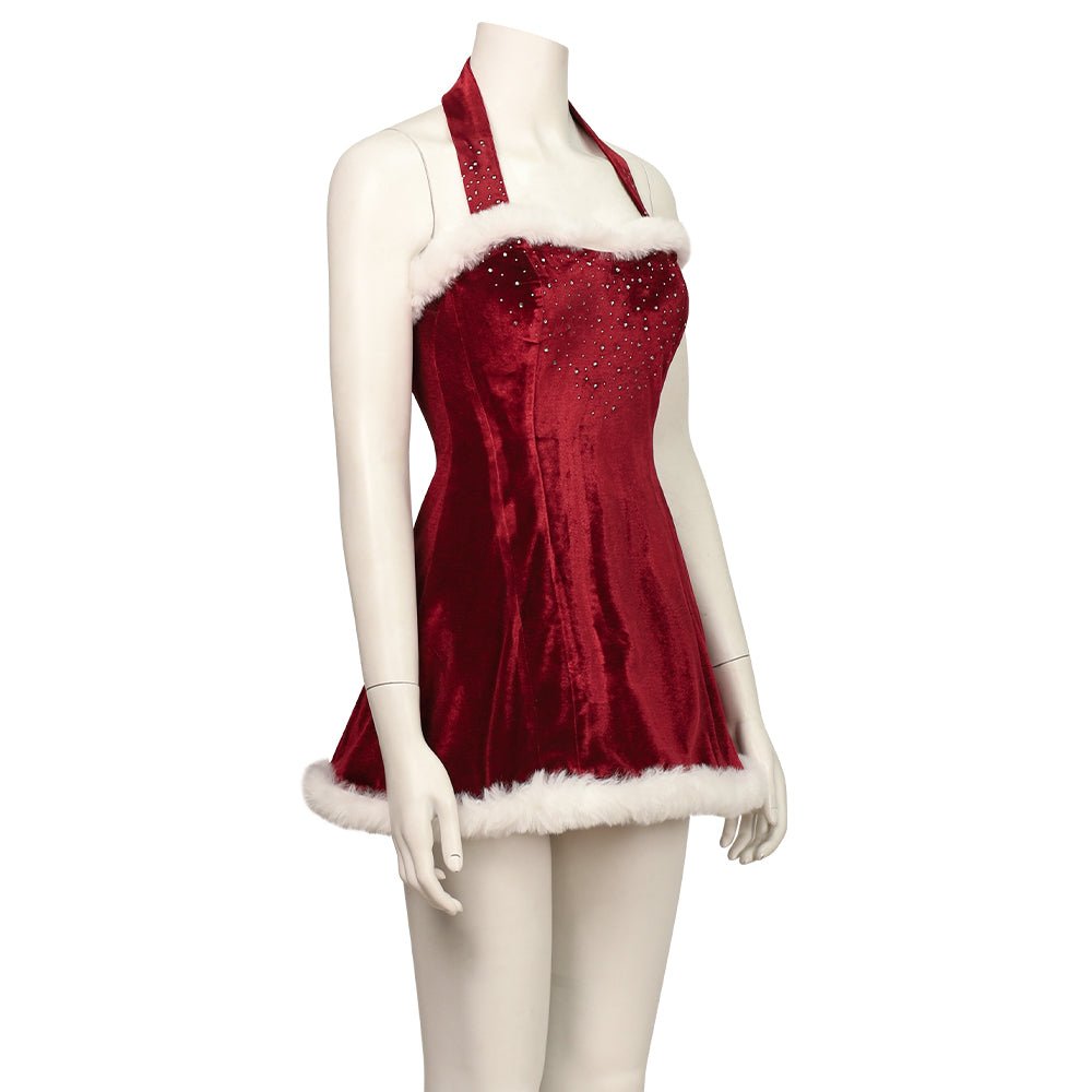 Love Actually 2023 Costume - Retro Christmas Dress with Cape - Coscosmos