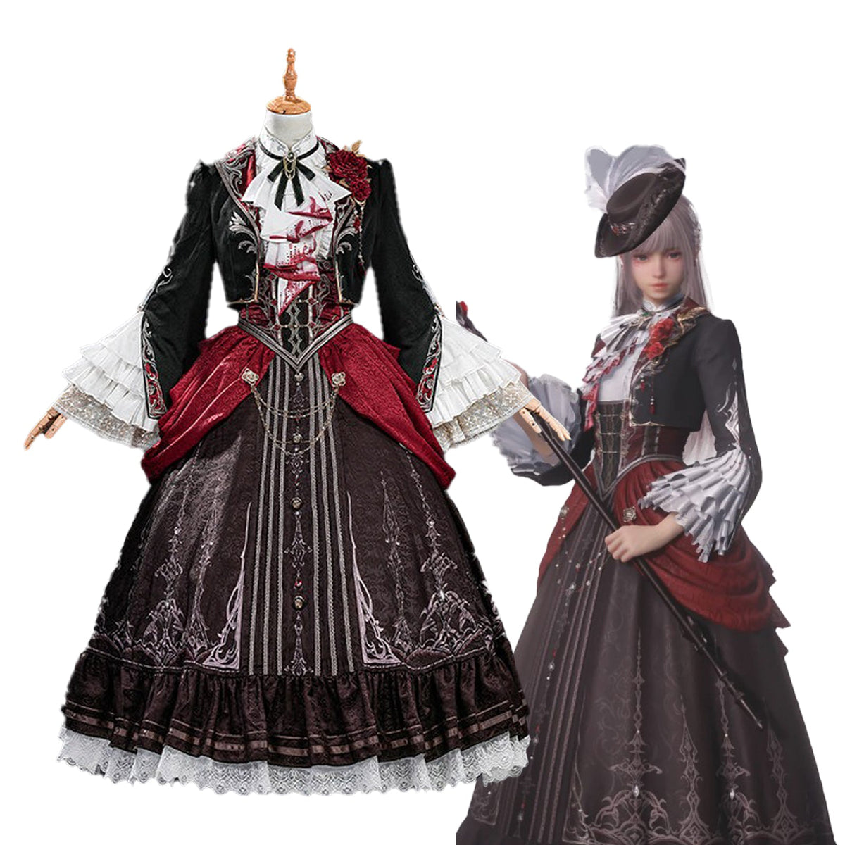 Love and Deepspace Main Character (Little Tabby) Sylus Silverwing Fiend Cosplay Costume - Coscosmos