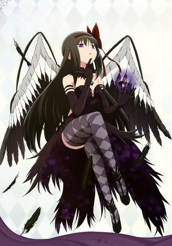 Magical Girl Madoka Cosplay Costume Akemi Homura Demon God Dress Homulilly Anime Dress - Coscosmos