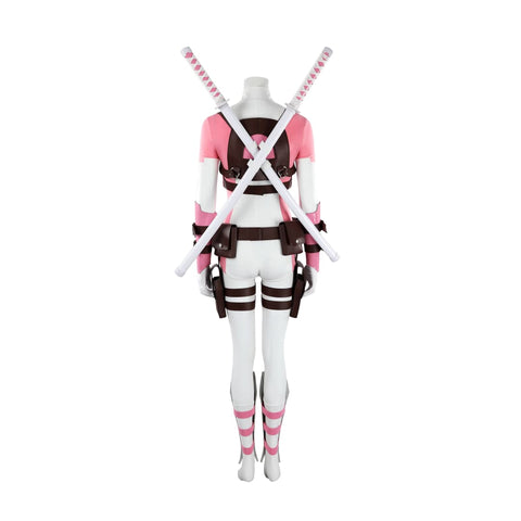 Marvel Comics Gwenpool Cosplay Costume with Matching Dual Blade Accessories - Coscosmos