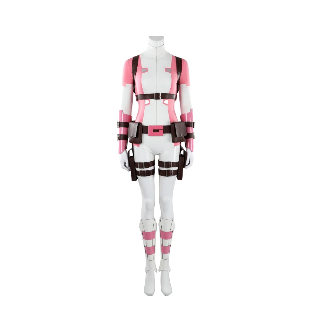 Marvel Comics Gwenpool Cosplay Costume with Matching Dual Blade Accessories - Coscosmos