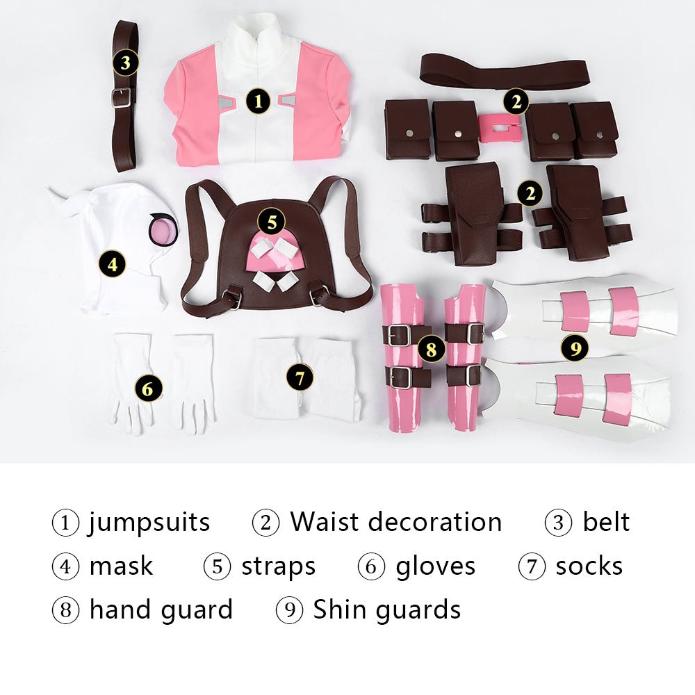 Marvel Comics Gwenpool Cosplay Costume with Matching Dual Blade Accessories - Coscosmos